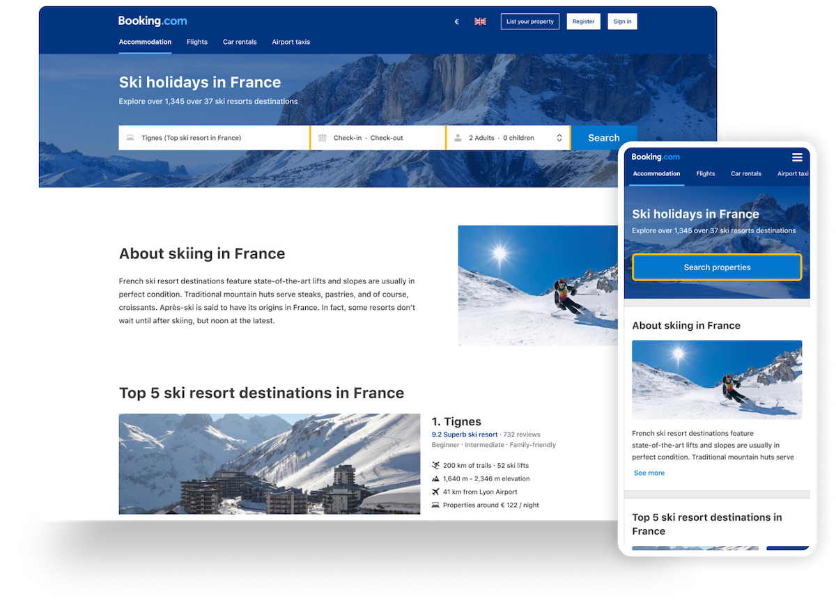 Helping travellers discover ski destinations